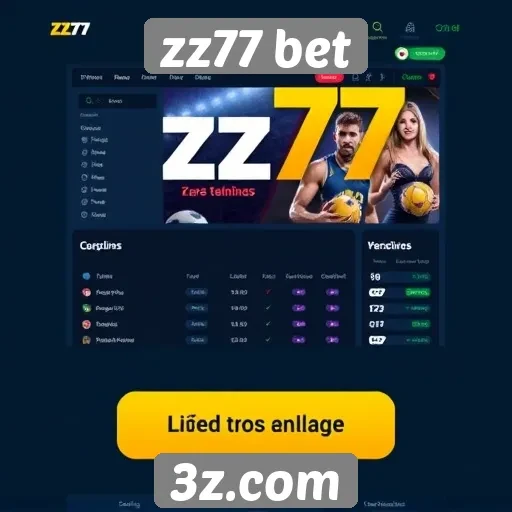 Análise da interface do site zz77 bet